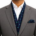 Black Green Scarf Pocket Square set