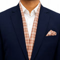 Tan Checkered Formal Scarf and Pocket Square set