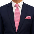Pink Novelty Pattern Polyester Tie and Pocket Square set