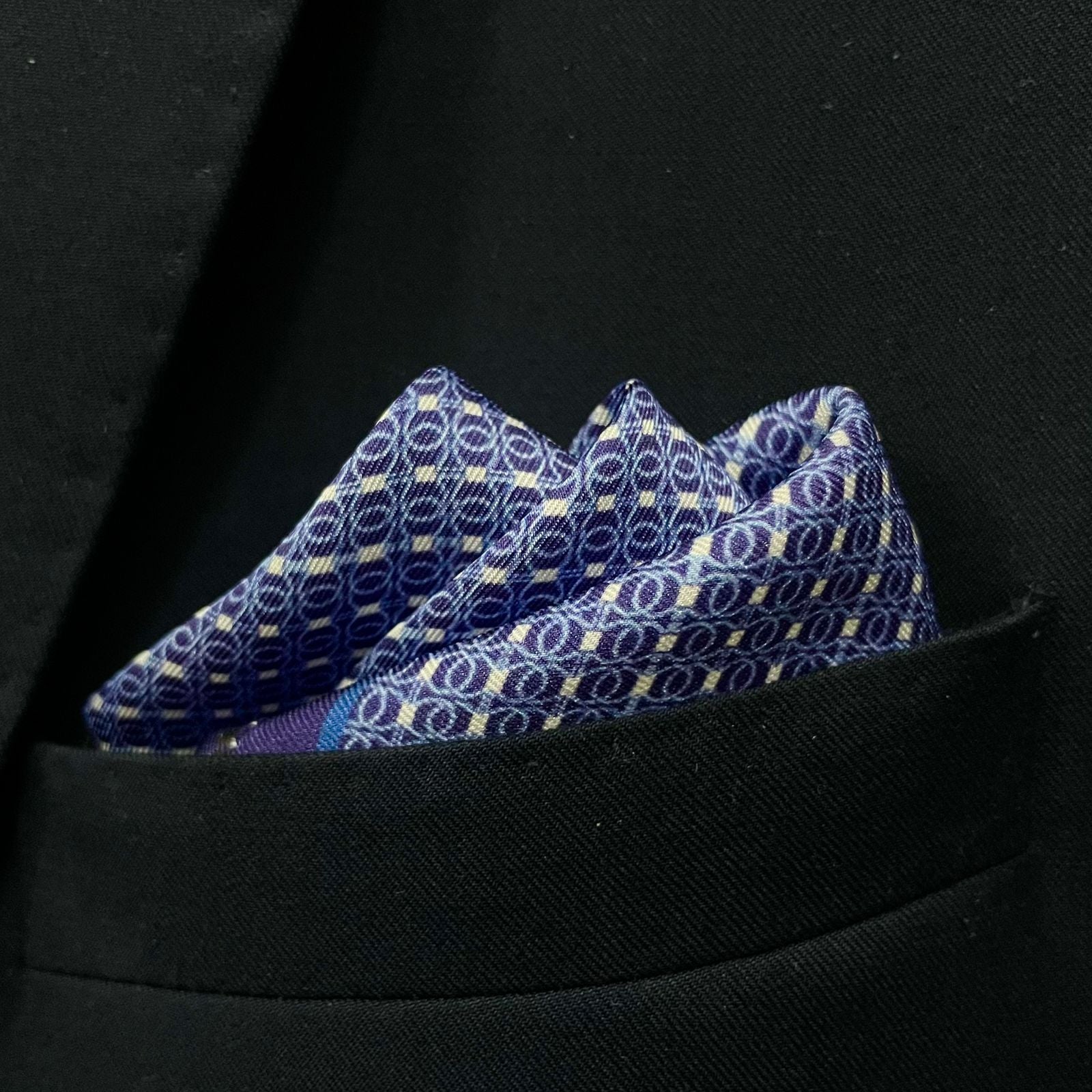 14 by 14 inches Royal Blue Micro-Pattern Pocket Square