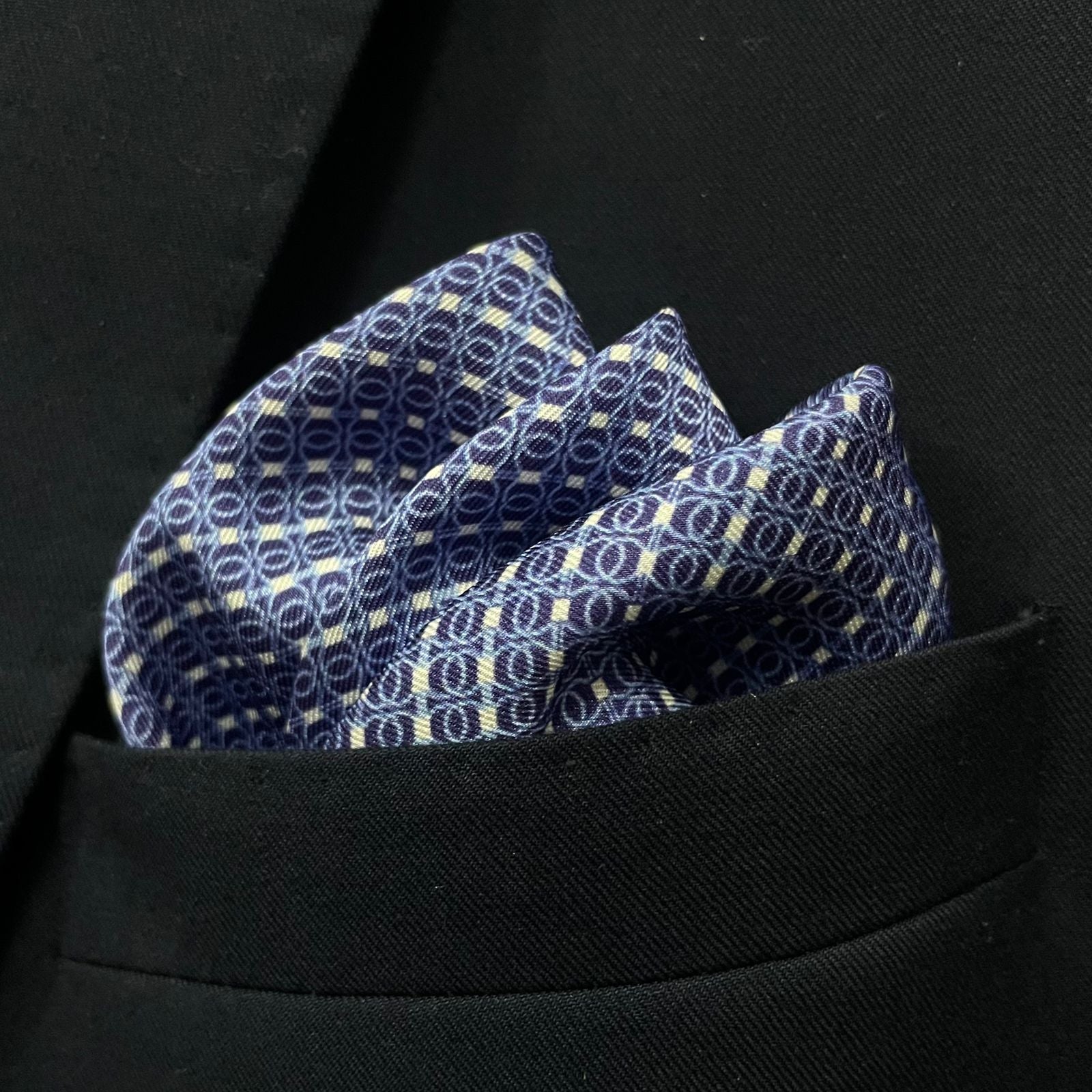 14 by 14 inches Royal Blue Micro-Pattern Pocket Square