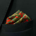 14 by 14 inches Red Paisley Classic Pocket square