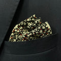 13 by 13 inches Black Base Floral Pokcet Square