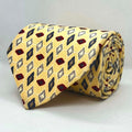 Buttercream Yellow Diamond Pattern Silk Broad Tie
