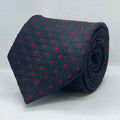 Midnight Black Red Dot Textured Polyester Tie