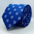 Royal Blue Floral Medallion Polyester Tie