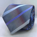 Silver Monarch Diagonal Silk Tie