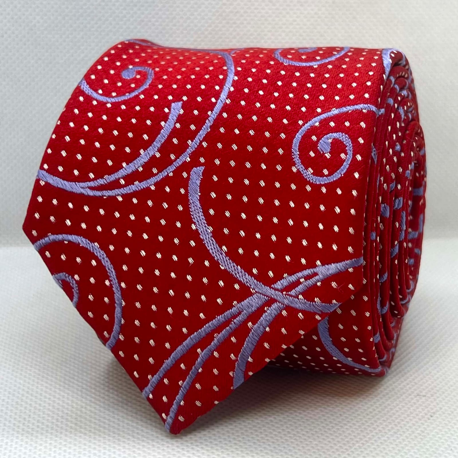 Scarlet Royale Swirl Pattern Silk Necktie