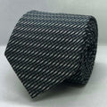 Black Silver Diagonal Texture Polyester Tie
