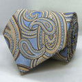 Sky Blue & Champagne Paisley Silk Tie
