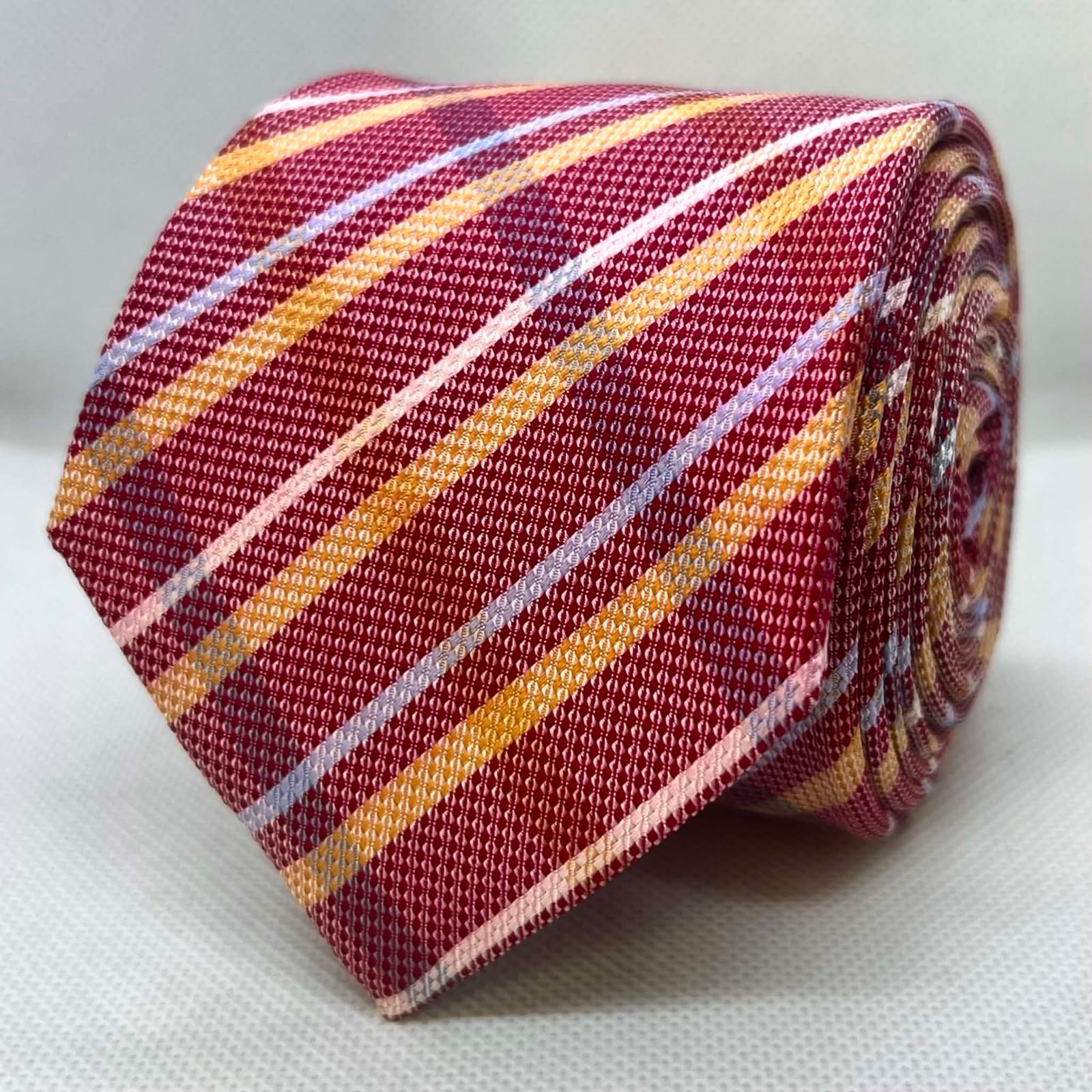 Bordeaux Regent Stripe Silk Tie