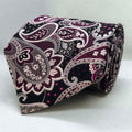 Plum Noir Paisley Garden Silk Broad Tie