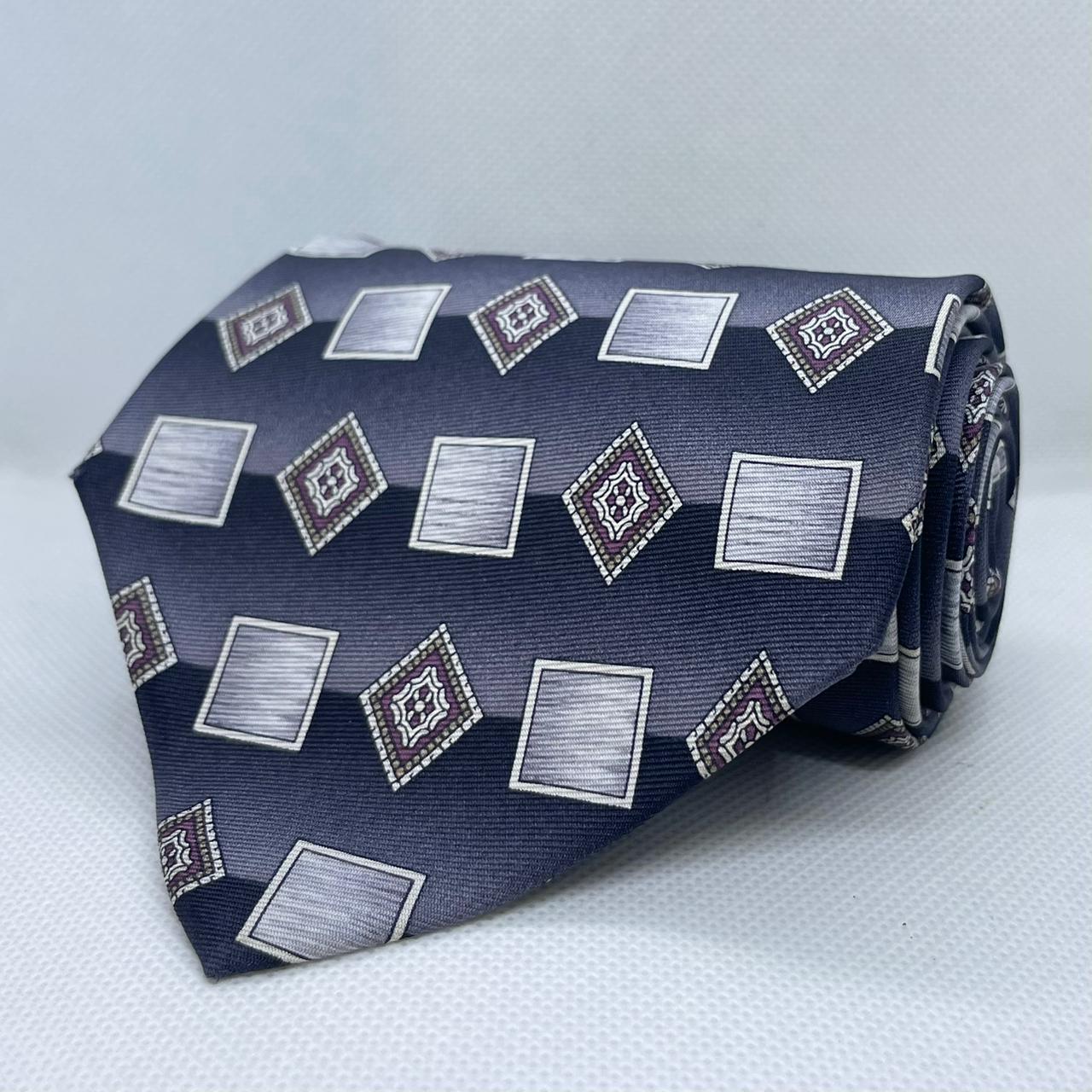Charcoal Silver Regent Diamond Silk Broad Tie