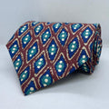 Burgundy Sapphire Ikat Heritage Silk Broad Tie