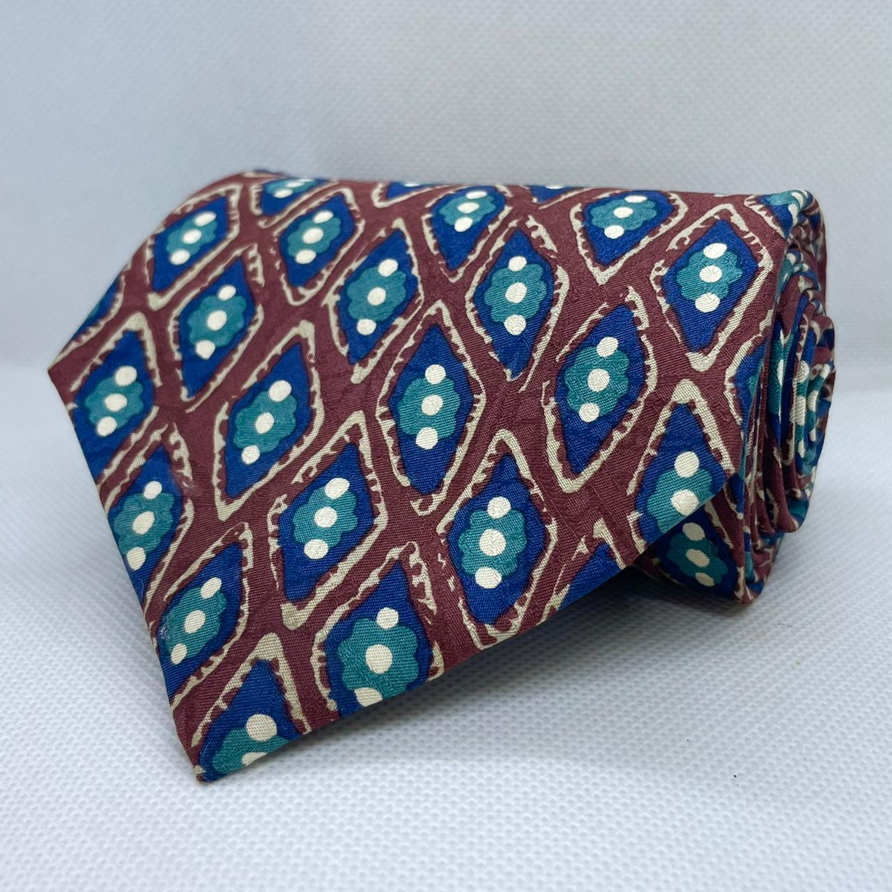 Burgundy Sapphire Ikat Heritage Silk Broad Tie