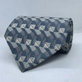 Steel Grey Interlock Weave Silk Broad Tie
