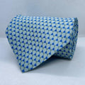 Seafoam Sapphire Micro Print Silk Broad Tie