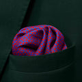 14 by 14 inches Royal Magenta Micro Geo Pocket Square