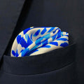 13 by 13 inches Blue White Absract Pocket Square