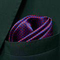 13 by 13 inches Purplish Red Polka Dot Pocket Square