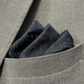 13 by 13 inches Charcoal Paisley Pocket Square