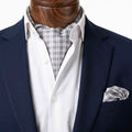 Silver Grey Plaid Cravat and Pocket Square Set