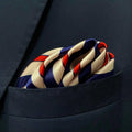 13 by 13 inches Navy Scarlet Prestige Pocket Square