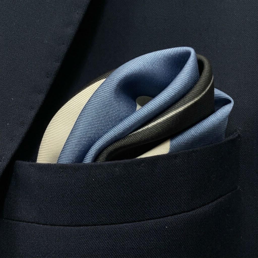 13 by 13 inches Midnight Blue Horse Pocket Square