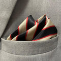 13 by 13 inches Black Golden Striped Pocket Square