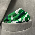 13 by 13 inches Green Floral Pocket Square