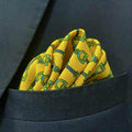 13 by 13 inches Yellow Equestrian Charm Pocket Square