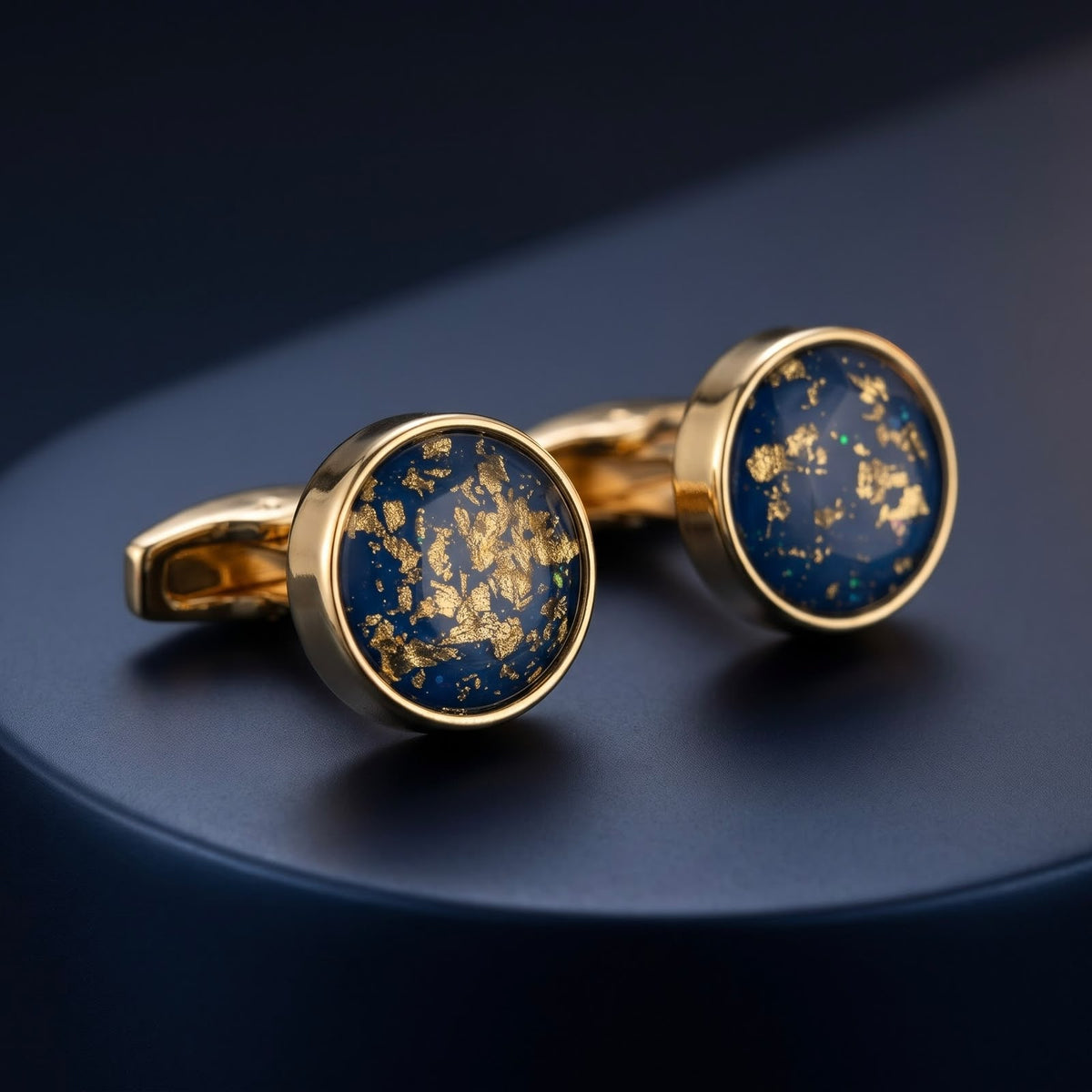 Royal Azure Goldflake Cufflinks