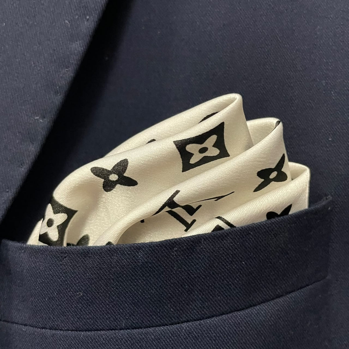 13 by 13 inches Cream Luxe Pocket Square