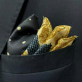 11 by 11 inches Royal Black Golden Pokcet Square