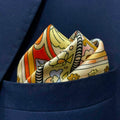 13 by 13 inches Vintage Print Pocket Square