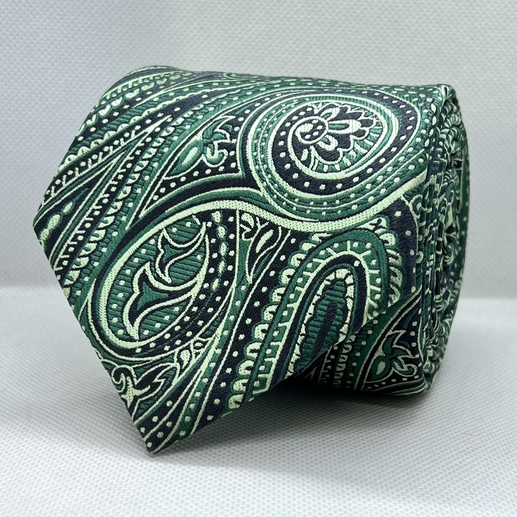 Green Paisley Polyester Tie