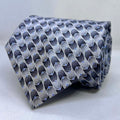 Graphite Wave Pattern Silk Broad Tie