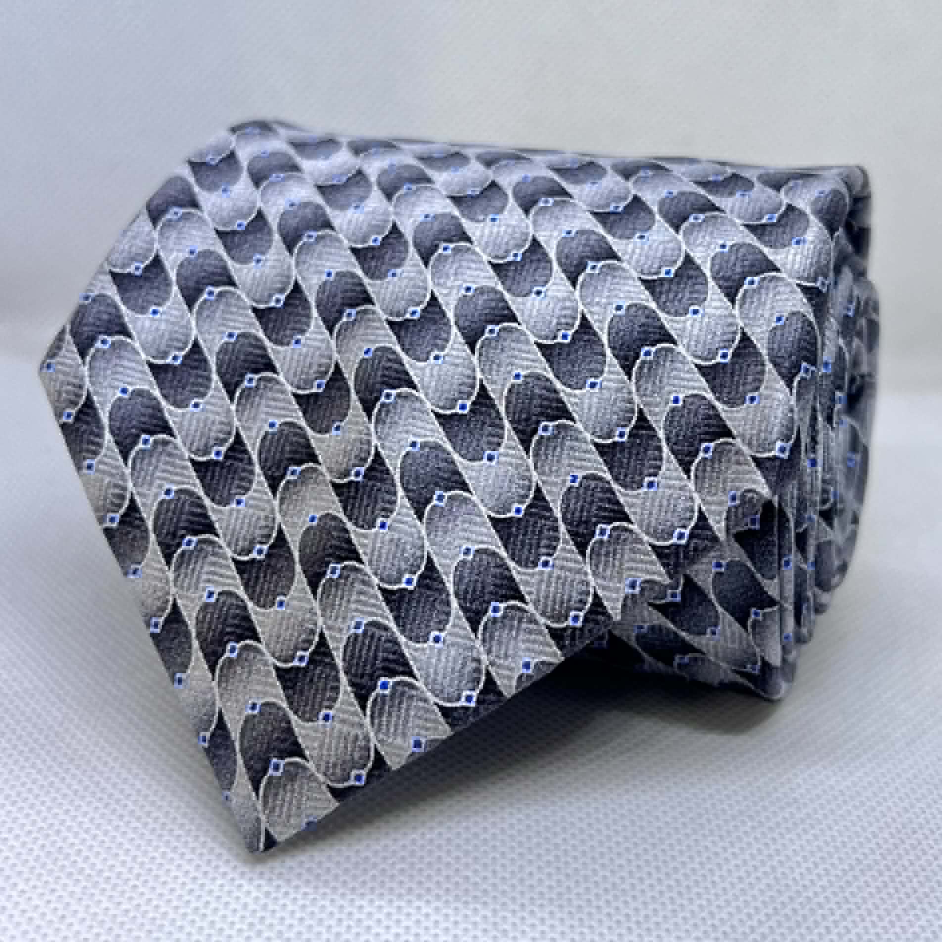 Graphite Wave Pattern Silk Broad Tie