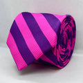 Vibrant Magenta Purple Diagonal Polyester Tie