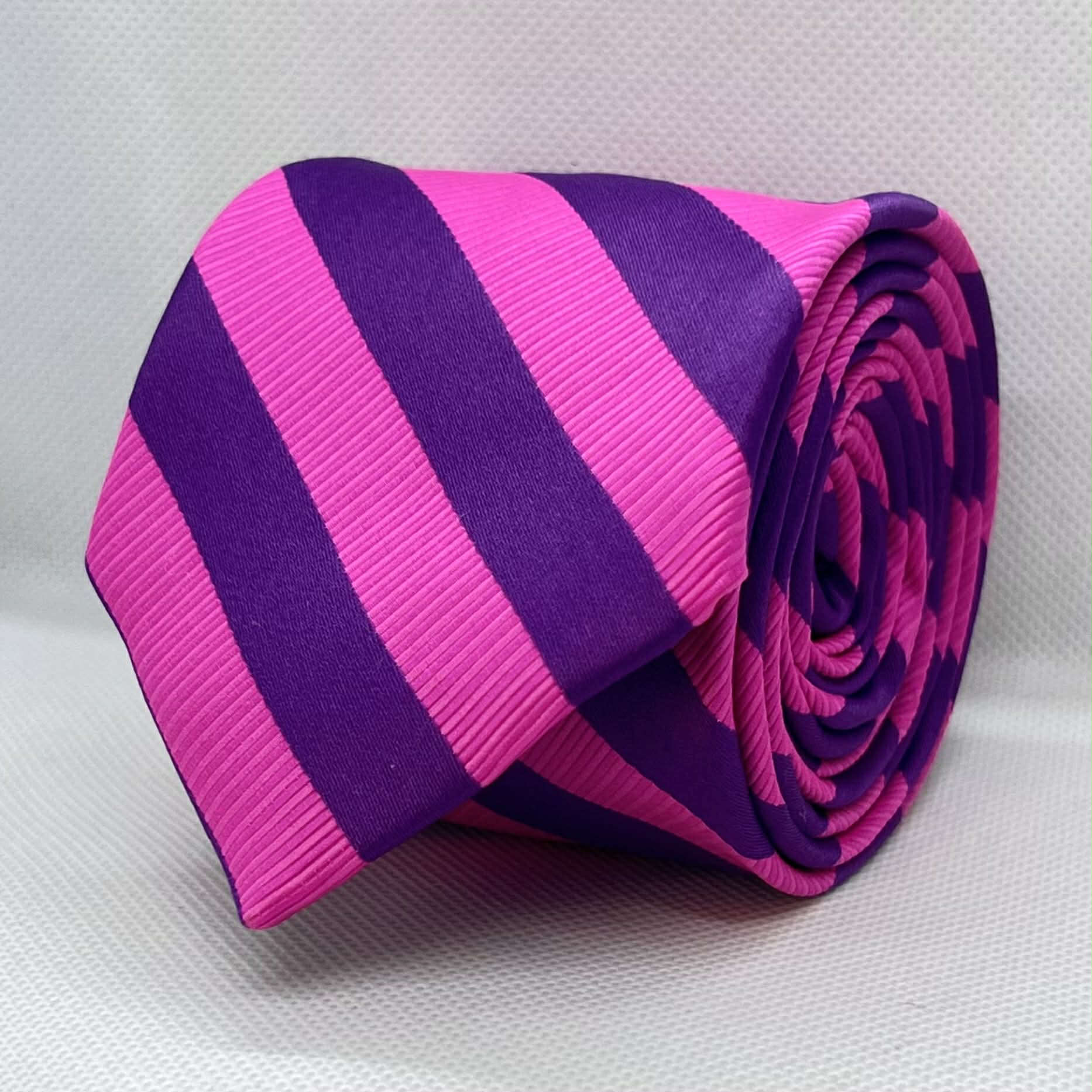Vibrant Magenta Purple Diagonal Polyester Tie