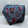 Dusty Blue Floral Broad Plyester Tie