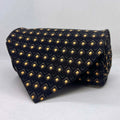 Black Base Yellow dotted Broad Silk Tie