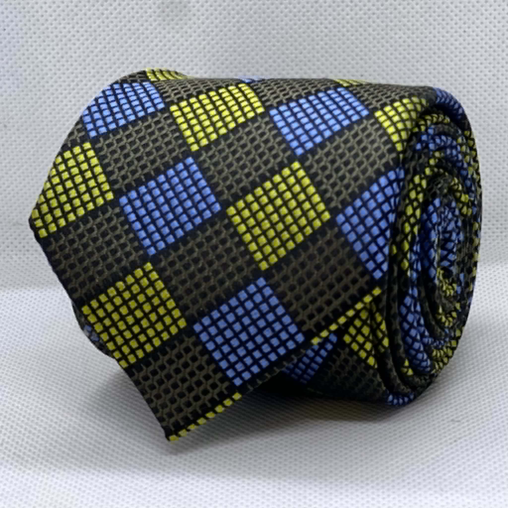 Graphite Azure and Lime Pixel Pattern Tie