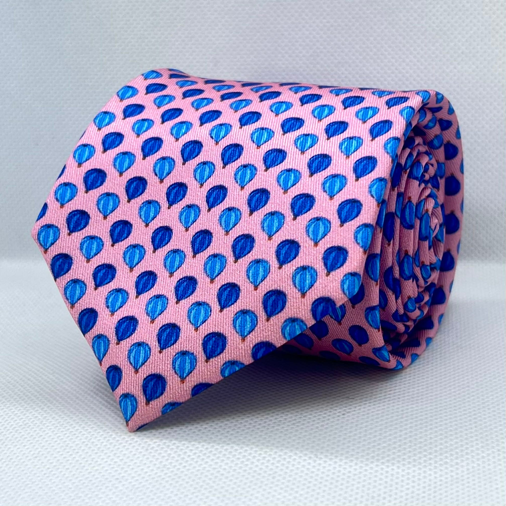 Pink Teardrop Pattern Polyester Tie