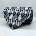 Black & Silver Paisley Pattern Silk Tie