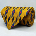 Mustard Yellow Abstract Geo Silk Broad Tie