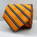 Burnt Orange Executive Stripe Silk Tie