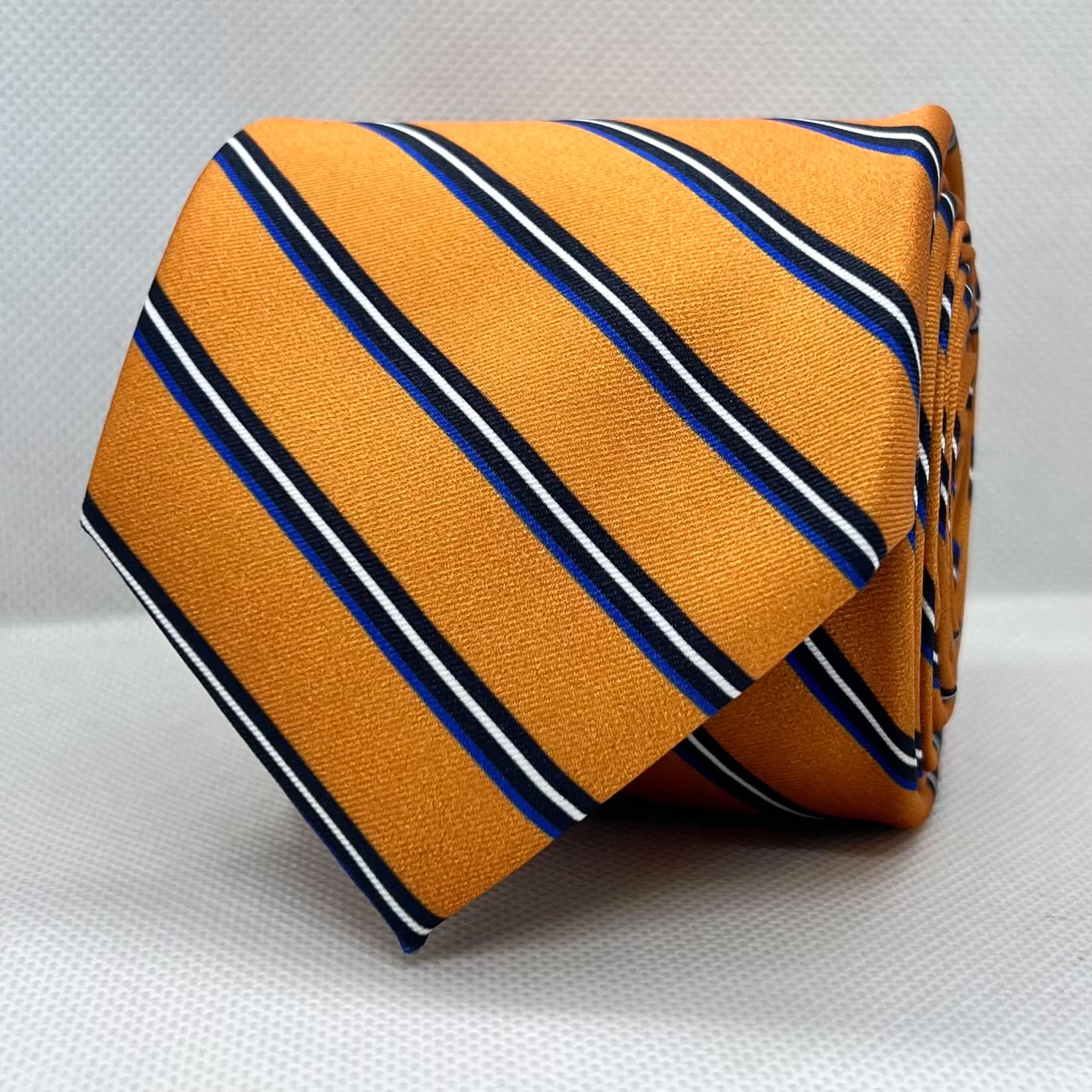 Burnt Orange Executive Stripe Silk Tie