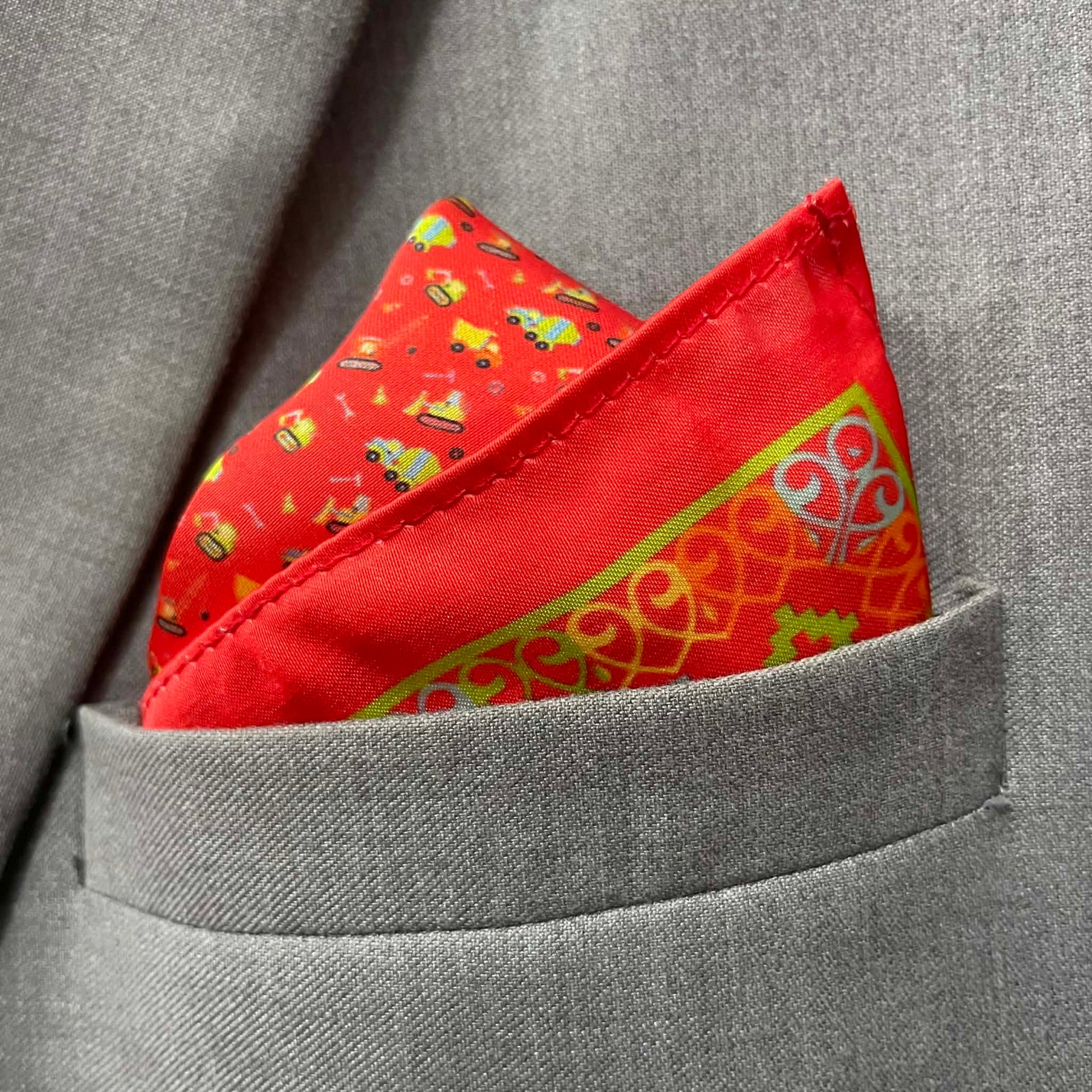 14 by 14 inches Crimson Red Novelty Pocket Square