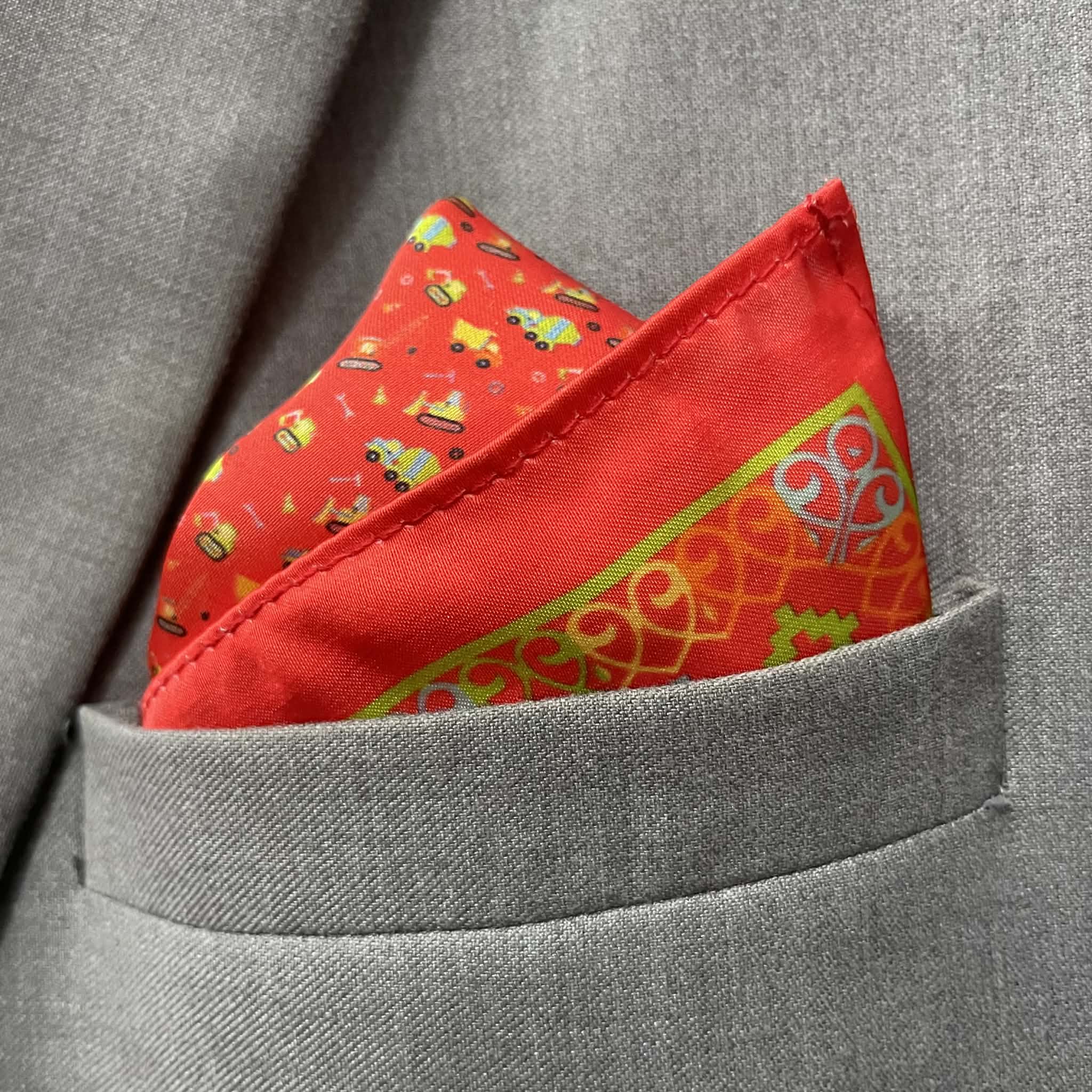 14 by 14 inches Crimson Red Novelty Pocket Square